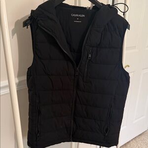 Calvin Klein Black Quilted Hooded Vest